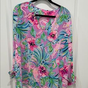 Lilly Pulitzer Pink Multi Floral Print Long Sleeve Blouse. Brand New🩷🩷🩷🩷